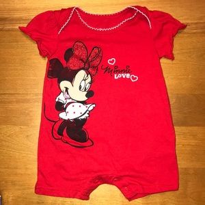 Disney Baby Red Minnie Mouse Romper 6-9 Months
